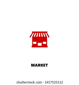 market icon. market vector design. sign design. red color