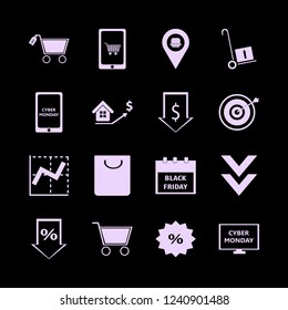 market icon. market vector icons set graph, dollar rate falling, fastfood location and shopping cart