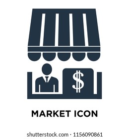 Market icon vector isolated on white background, Market transparent sign