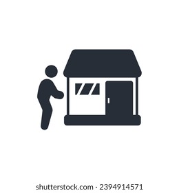 market icon. vector.Editable stroke.linear style sign for use web design,logo.Symbol illustration.