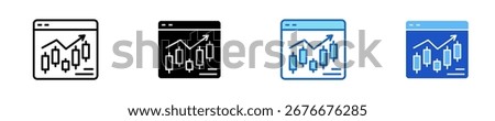 Market Index Chart Icon Set Multiple Style Collection