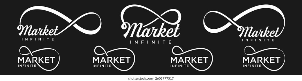 market Infinity logo design, wordmark market with Infinity icon combination, vector illustration