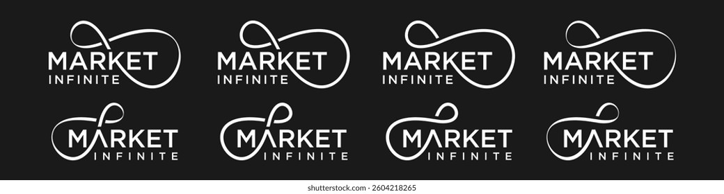 market Infinity logo design, wordmark market with Infinity icon combination, vector illustration