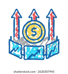 market inflation doodle icon sketch vector. market inflation sign. isolated symbol illustration