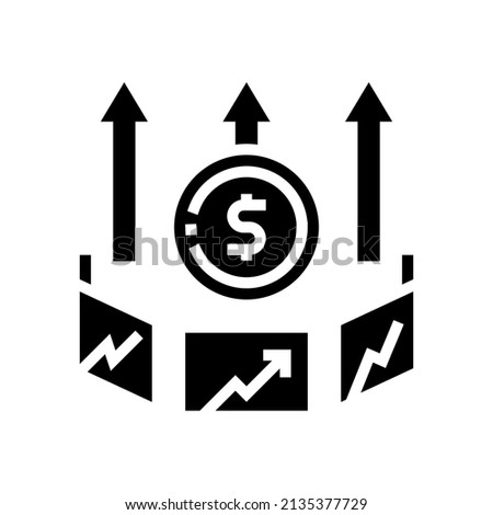market inflation glyph icon vector. market inflation sign. isolated contour symbol black illustration