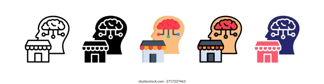 Inteligencia de Mercado Icono de Estilo Múltiple Conjunto de Colección..