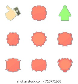 Market labels icons set. Cartoon set of 9 market labels vector icons for web isolated on white background