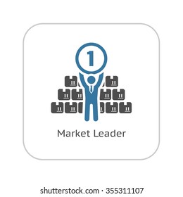 Market Leader  Icon. Business Concept. Flat Design. Isolated Illustration.