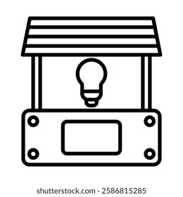 Market Lights Vector Line Icon Design