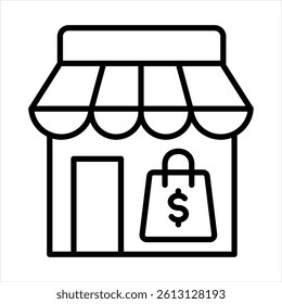 Market Line Icon Vector Illustration