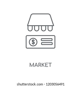 Market linear icon. Market concept stroke symbol design. Thin graphic elements vector illustration, outline pattern on a white background, eps 10.