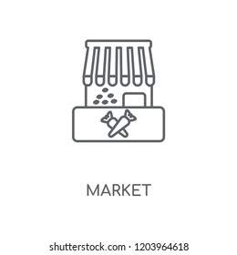 Market linear icon. Market concept stroke symbol design. Thin graphic elements vector illustration, outline pattern on a white background, eps 10.