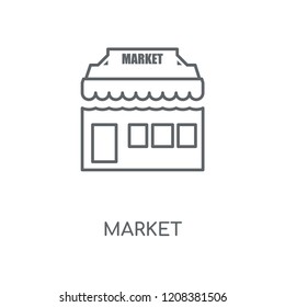 Market linear icon. Market concept stroke symbol design. Thin graphic elements vector illustration, outline pattern on a white background, eps 10.