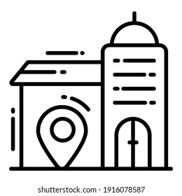 Market Location icon related Map location and navigation line icon. Traffic and travel vector icon.