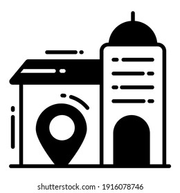 Market Location icon related Map location and navigation black icon. Traffic and travel vector icon.