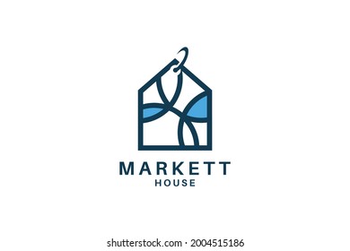 Market logo vector business illustration.