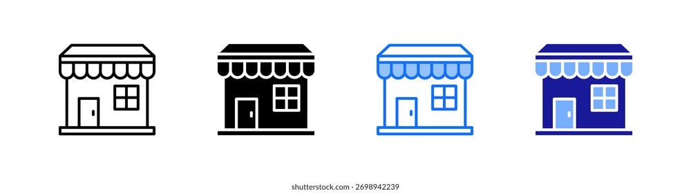 Market Multiple Style Icon Set Vector