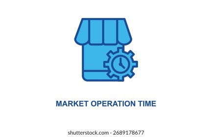 Ícone De Tempo De Operação De Mercado Isolado No Plano De Fundo Branco