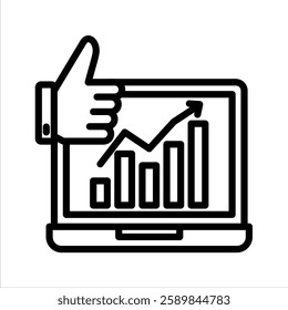 Market Optimism Line Vector Illustration On White Background.