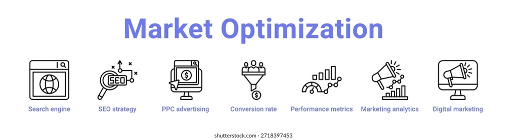 -Ícone de otimização de mercado - banner e coleção