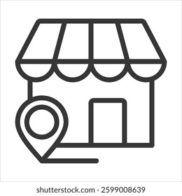 Market Outline Icon Vector Illustration