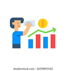 Market Outlook Icon Flat Vector Illustration