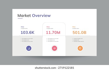 Plantilla de presentación de diapositivas de información general del mercado