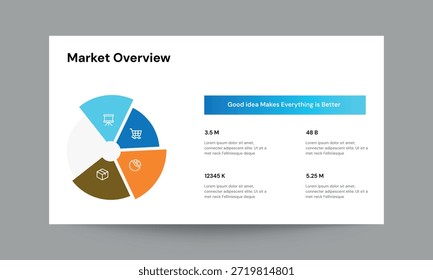 Plantilla de presentación de diapositivas de información general del mercado