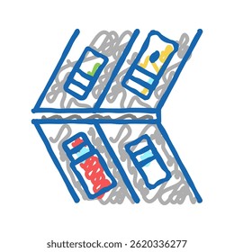 market parking doodle icon sketch vector. market parking sign. isolated symbol illustration