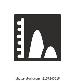 Market peaks data icon on white background
