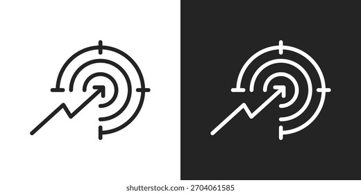 Market Penetration Icon In Line Version On Black And White Background