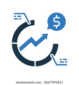 Ilustração de vetor misto do ícone da penetração do mercado