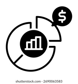 Market Penetration Icon Mixed Vector Illustration