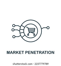 Market Penetration icon. Monochrome simple Global Business icon for templates, web design and infographics