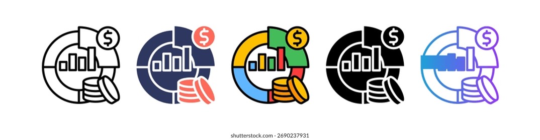 Market Penetration Icon Multiple Vector Illustration