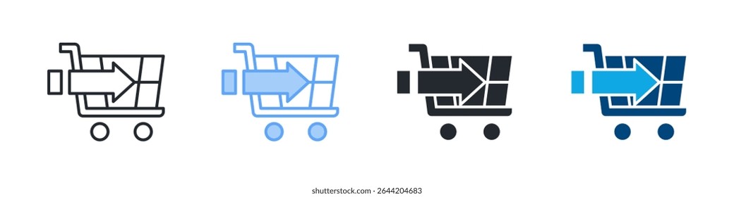 Market Penetration Icon Set Multiple Style. Design In Outline, Blue, Glyph, Dual Tone