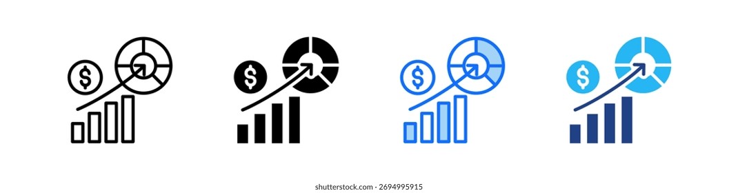 Market Penetration Icon Set Multiple Style Collection