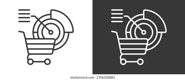 Icono De Penetración De Mercado Conjunto De Colección De Vector Aislado En Blanco Y Negro