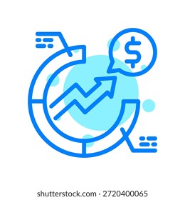 Icono de penetración de mercado en forma de Ilustración vectorial