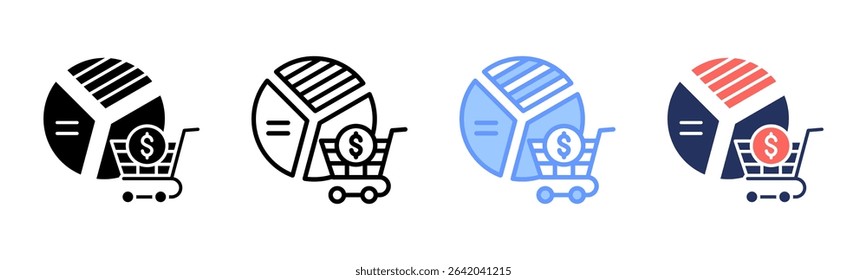 Market Penetration icon sheet multiple style collection