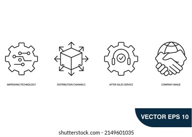 Market penetration icons set . Market penetration pack symbol vector elements for infographic web