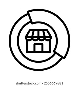 market penetrations icon line vector illustration on white background.