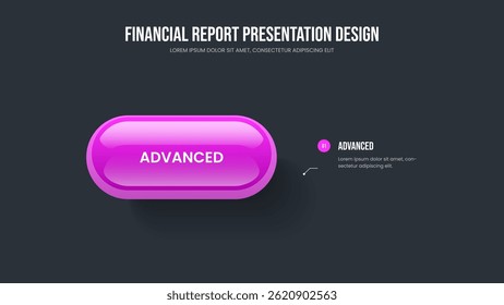 Market Performance 1 Step Infographic Presentation Template. Project Report One Option Diagram Frame Layout. Financial Visualization Slide Design Vector Illustration.