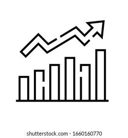 Market performance line icon, concept sign, outline vector illustration, linear symbol.