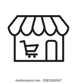 Market place icon Isolated flat vector in outline