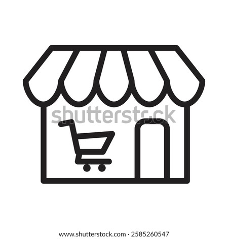 Market place icon Isolated flat vector in outline