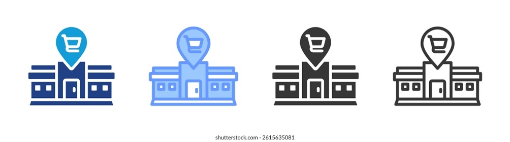 Market Place icon set multiple style collection