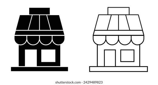 market place icon,logo. linear and filled icon. web,ui illustration vector concept.