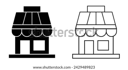 market place icon,logo. linear and filled icon. web,ui illustration vector concept.