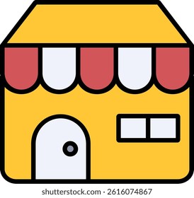 Market Place Line Vector Icon Design